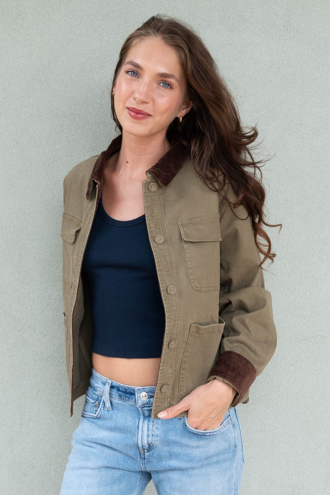 Barn Jacket - Olive/Brown - Jaffi's