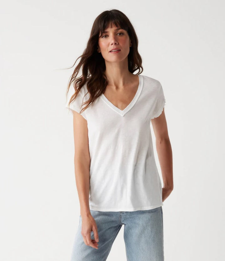 Baxter V-Neck Raw Edge Tee