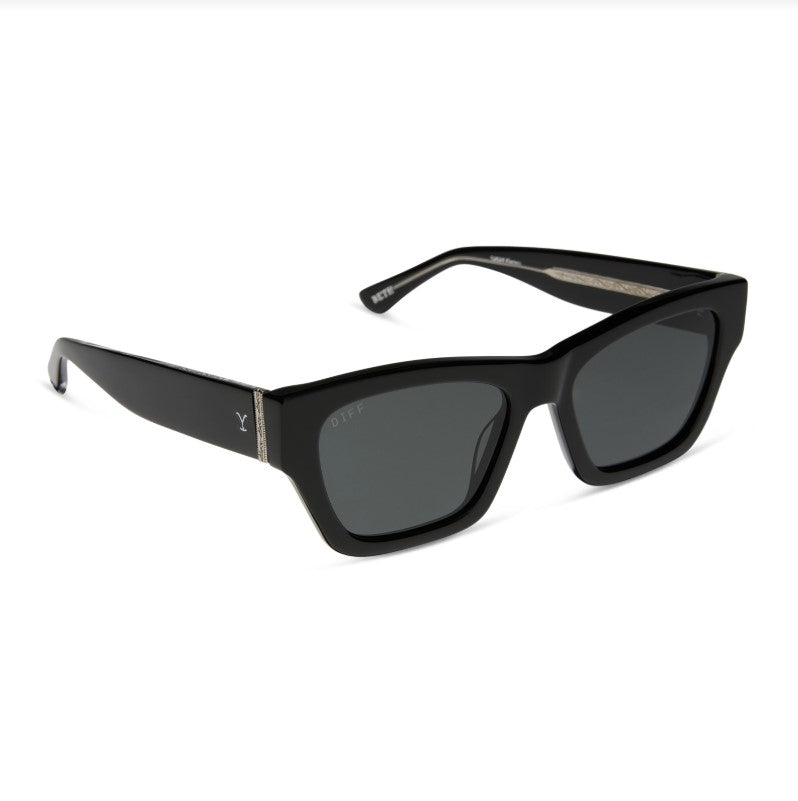 Beth II Sunglasses - Black + Grey Polarized