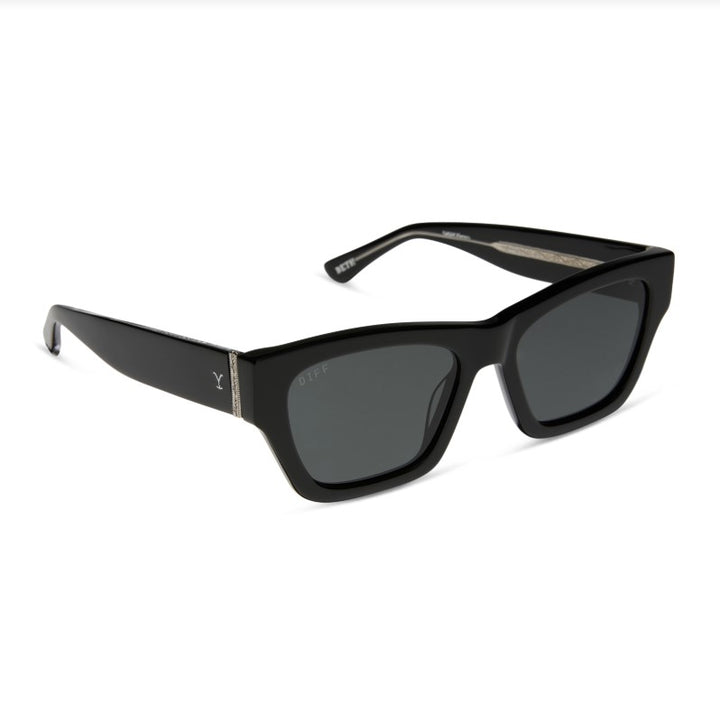 Beth II Sunglasses - Black + Grey Polarized
