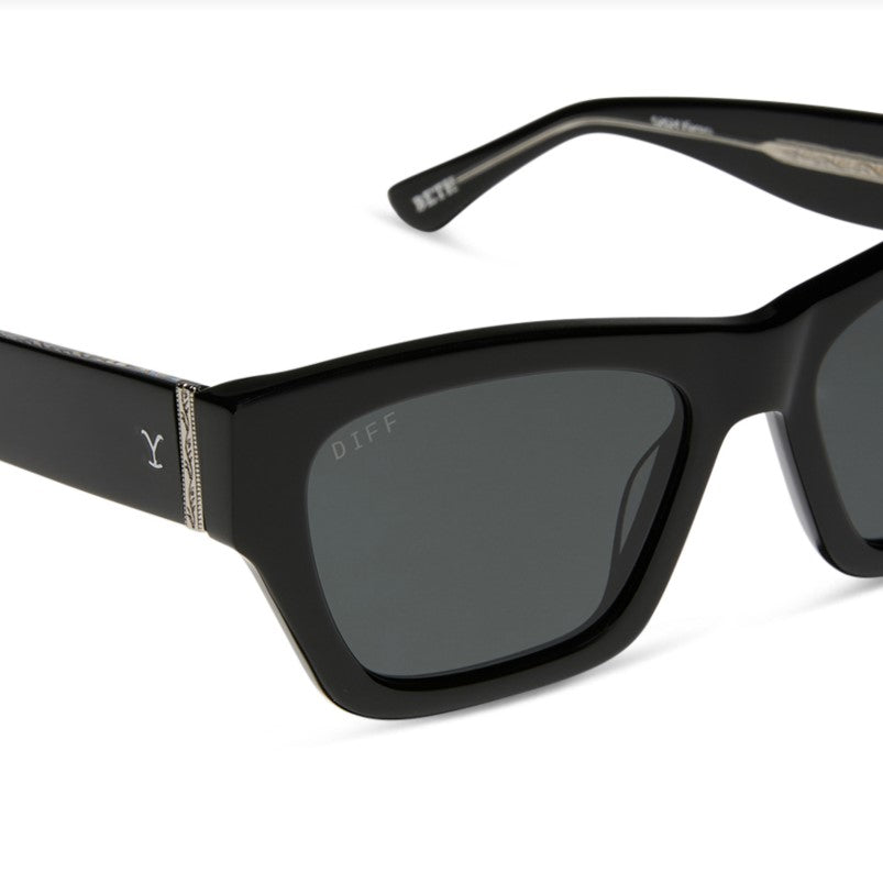Beth II Sunglasses - Black + Grey Polarized