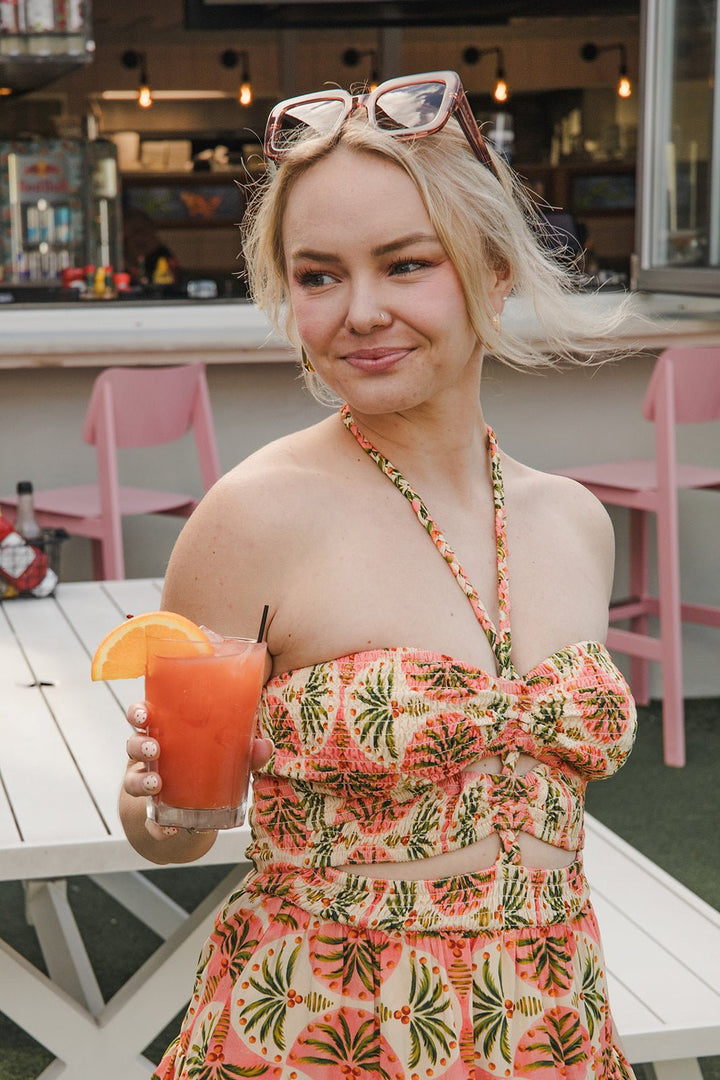 Belize Braided Mini Dress - Palm Beach Palm - Jaffi's