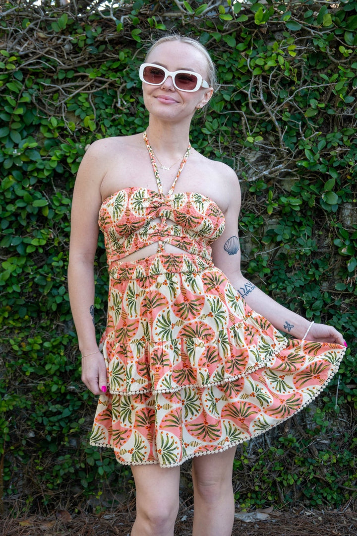 Belize Braided Mini Dress - Palm Beach Palm - Jaffi's