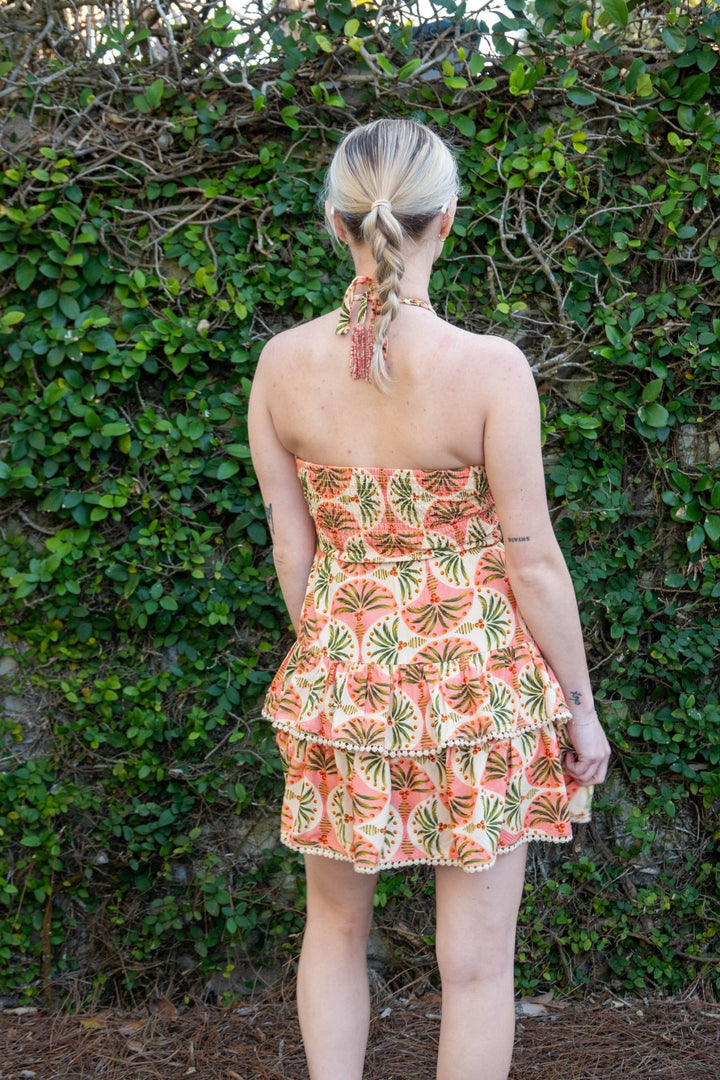 Belize Braided Mini Dress - Palm Beach Palm - Jaffi's