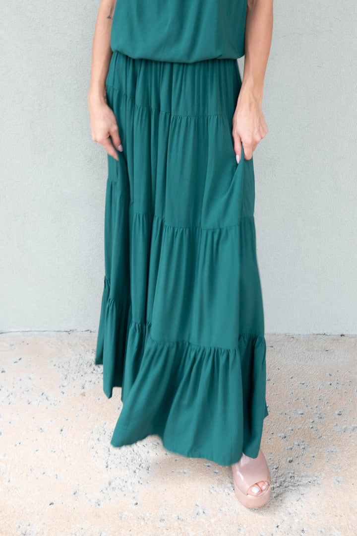 Belle Maxi Skirt - Green - Jaffi&