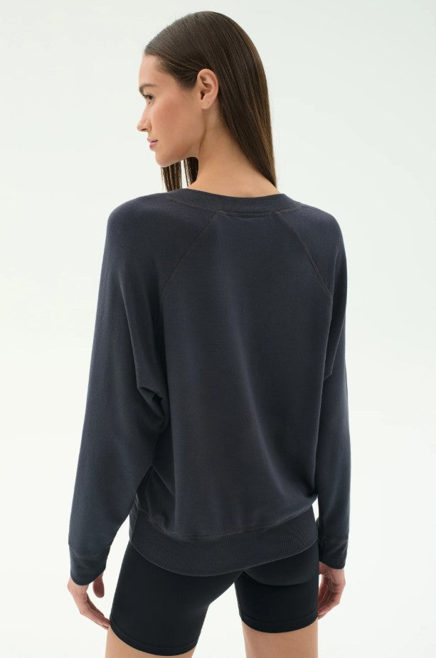 Bennie Fleece V Neck Sweatshirt - Graphite