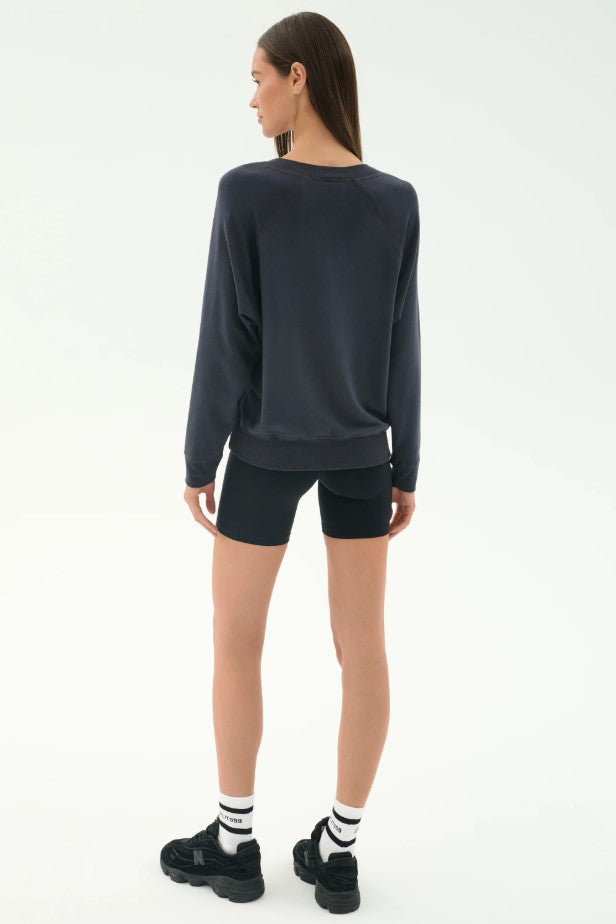 Bennie Fleece V Neck Sweatshirt - Graphite