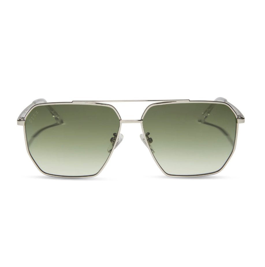 Berkley Sunglasses - Silver + Cool Matcha Gradient - Jaffi's