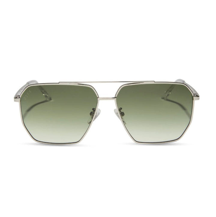 Berkley Sunglasses - Silver + Cool Matcha Gradient - Jaffi's