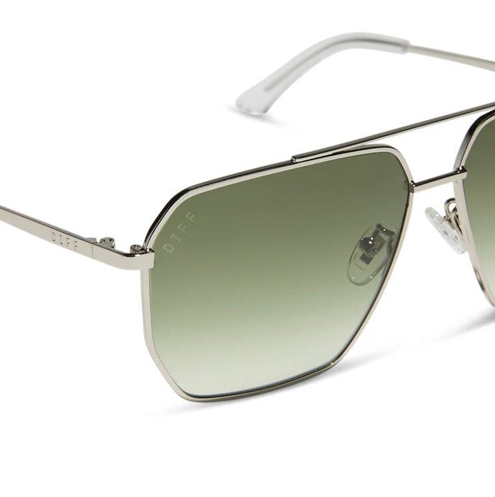 Berkley Sunglasses - Silver + Cool Matcha Gradient - Jaffi's