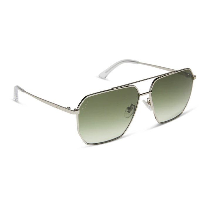 Berkley Sunglasses - Silver + Cool Matcha Gradient - Jaffi's