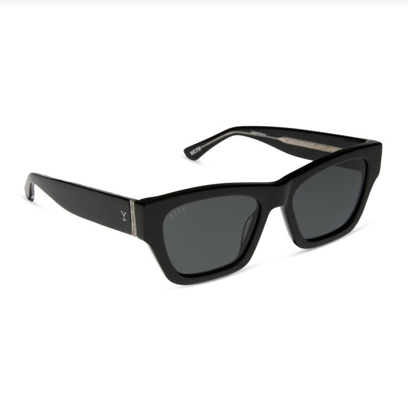 Beth II Sunglasses - Black + Grey Polarized - Jaffi's