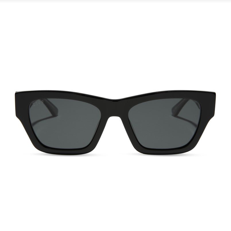 Beth II Sunglasses - Black + Grey Polarized - Jaffi's