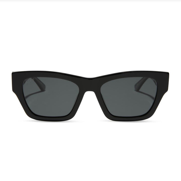 Beth II Sunglasses - Black + Grey Polarized - Jaffi's