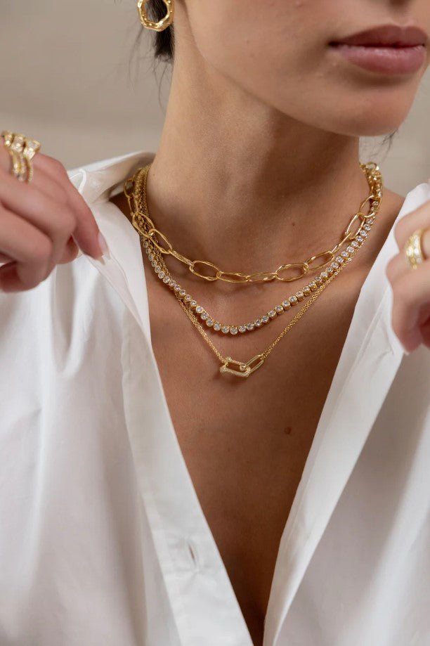 Bezel Tennis Necklace - Jaffi's