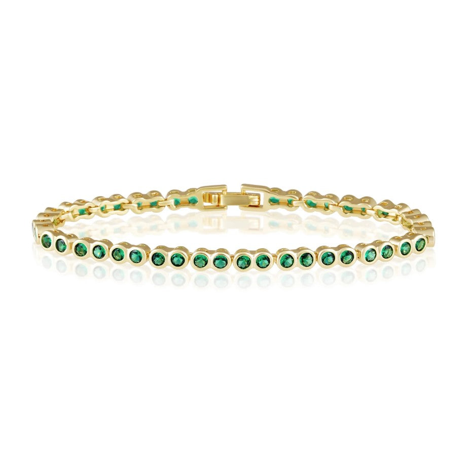 Emerald Bezel Tennis Bracelet