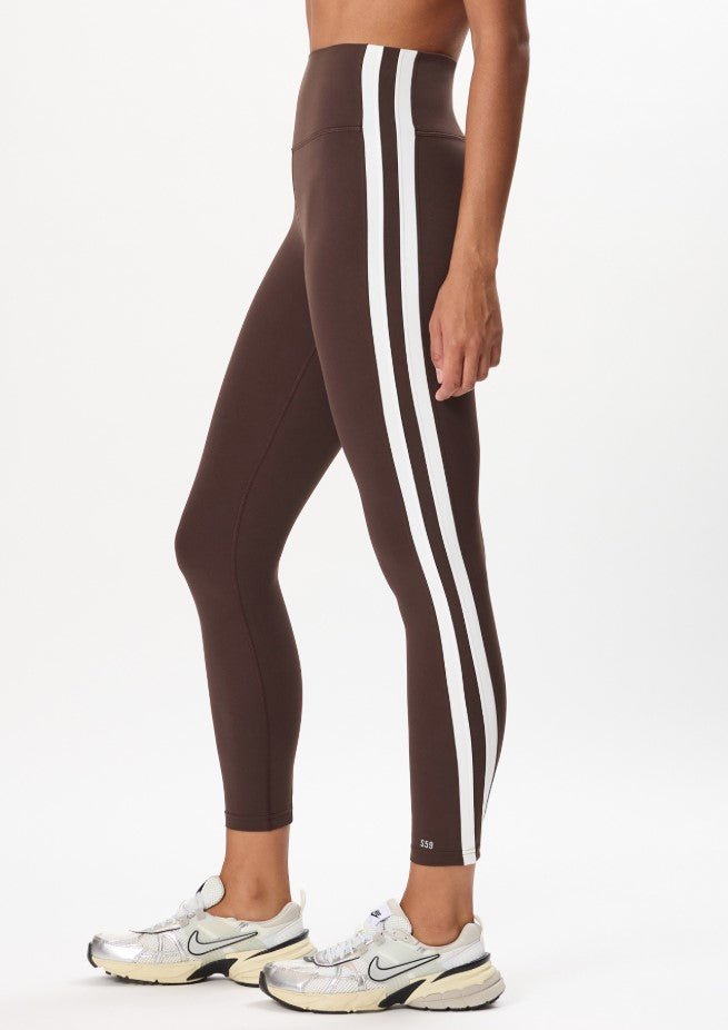 Bianca High Waist Rigor 7/8 Legging - Dark Chocolate/White - Jaffi's
