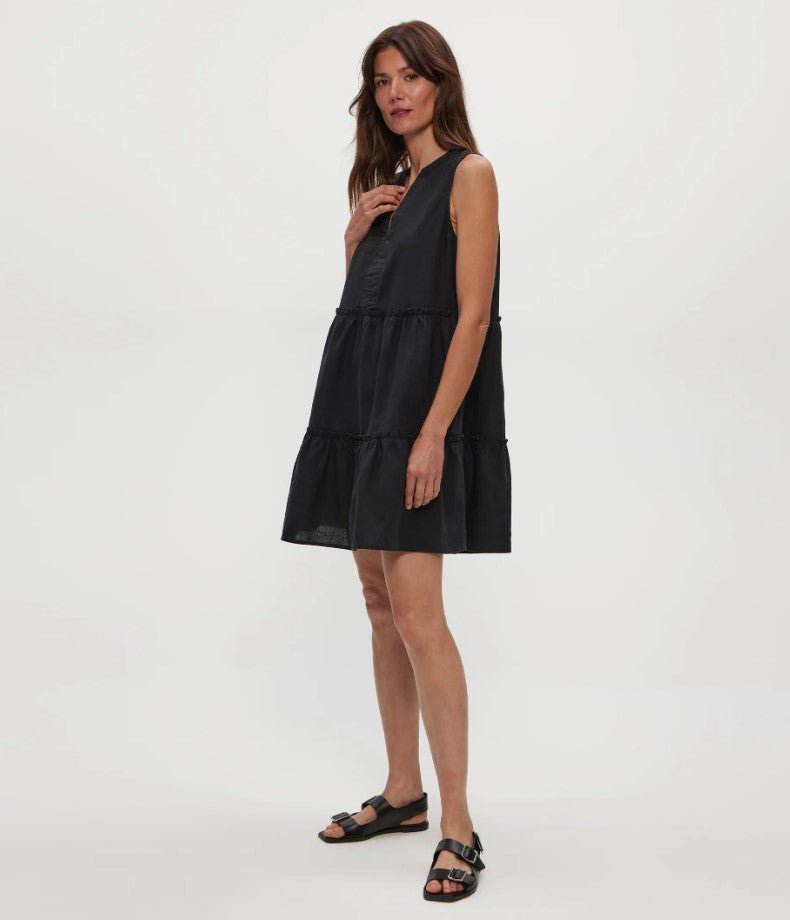 Black Sandra Linen Dress - Jaffi's