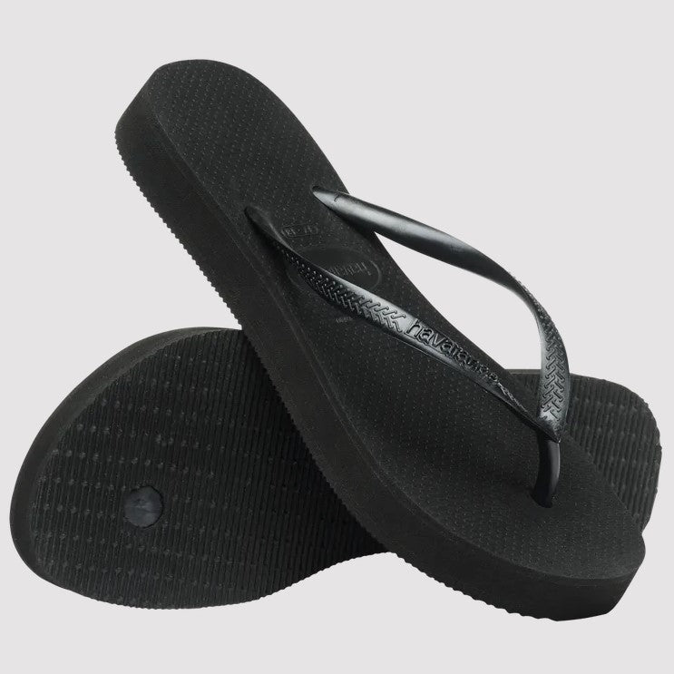 Black Slim Flatform Sandal - Jaffi's