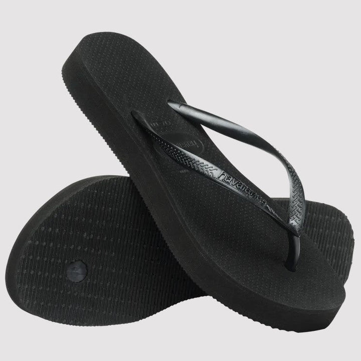 Black Slim Flatform Sandal - Jaffi's