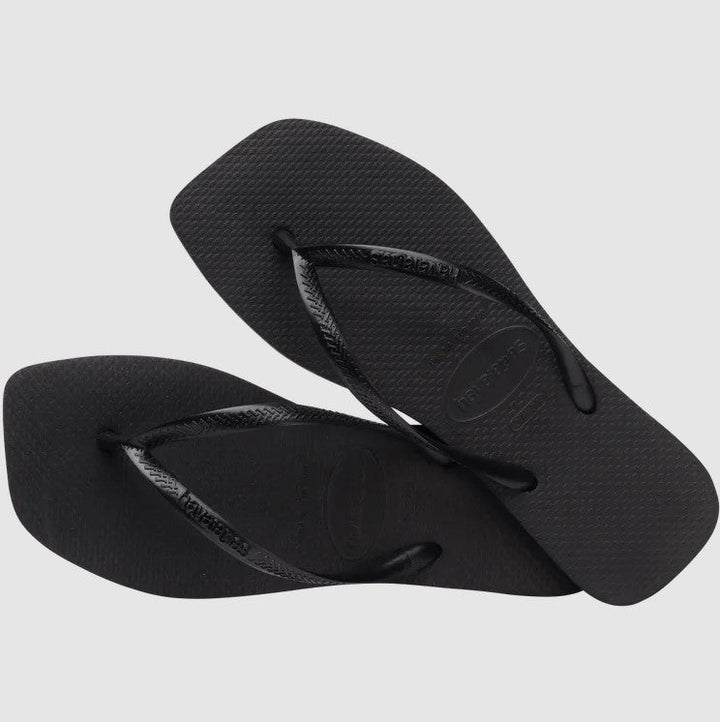 Black Square Slim Flip Flop - Jaffi's