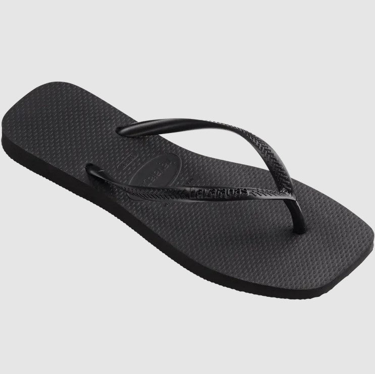 Black Square Slim Flip Flop - Jaffi's