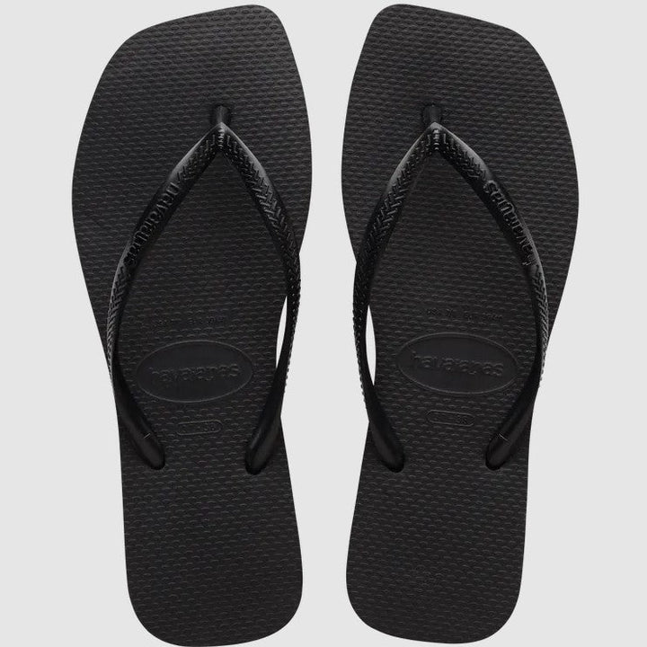 Black Square Slim Flip Flop - Jaffi's