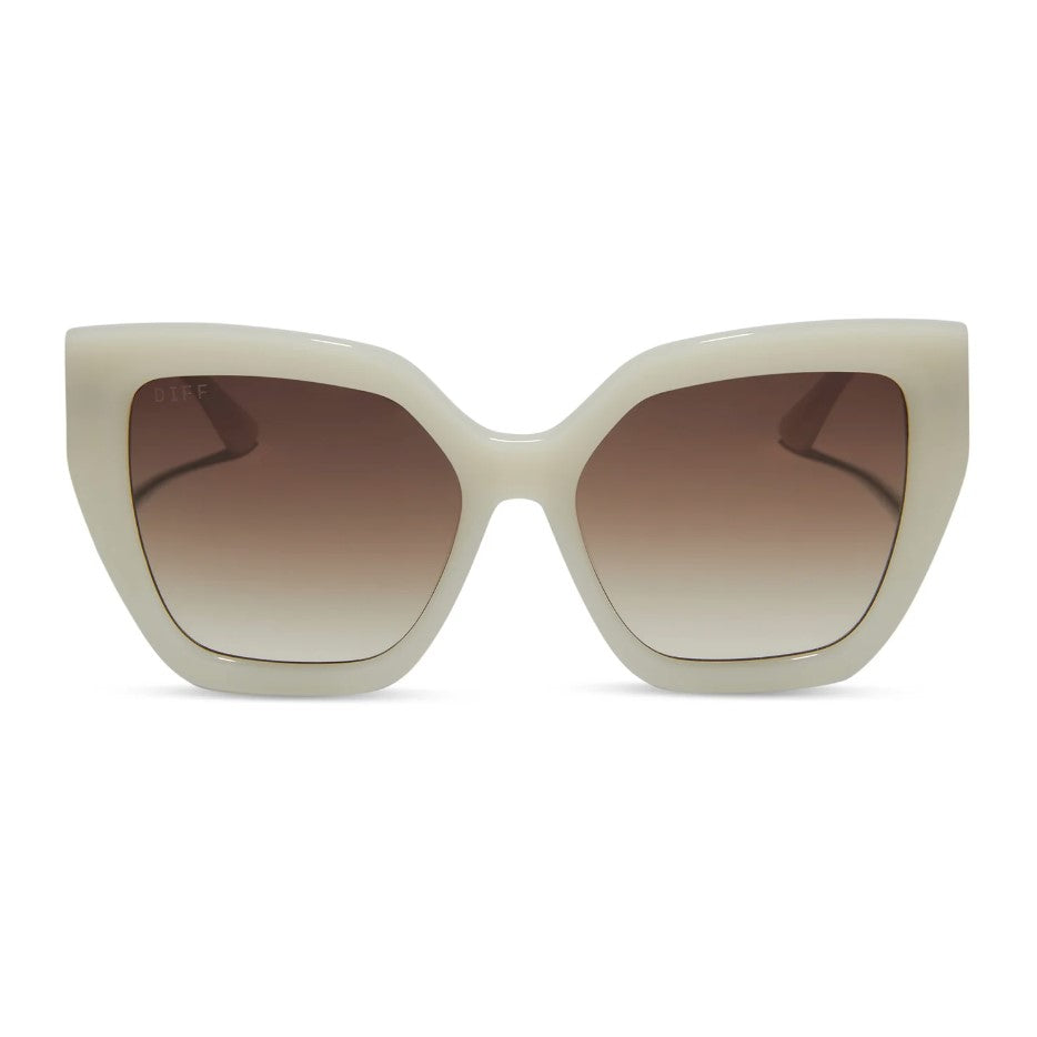 Blaire Sunglasses - Meringue + Brown Gradient