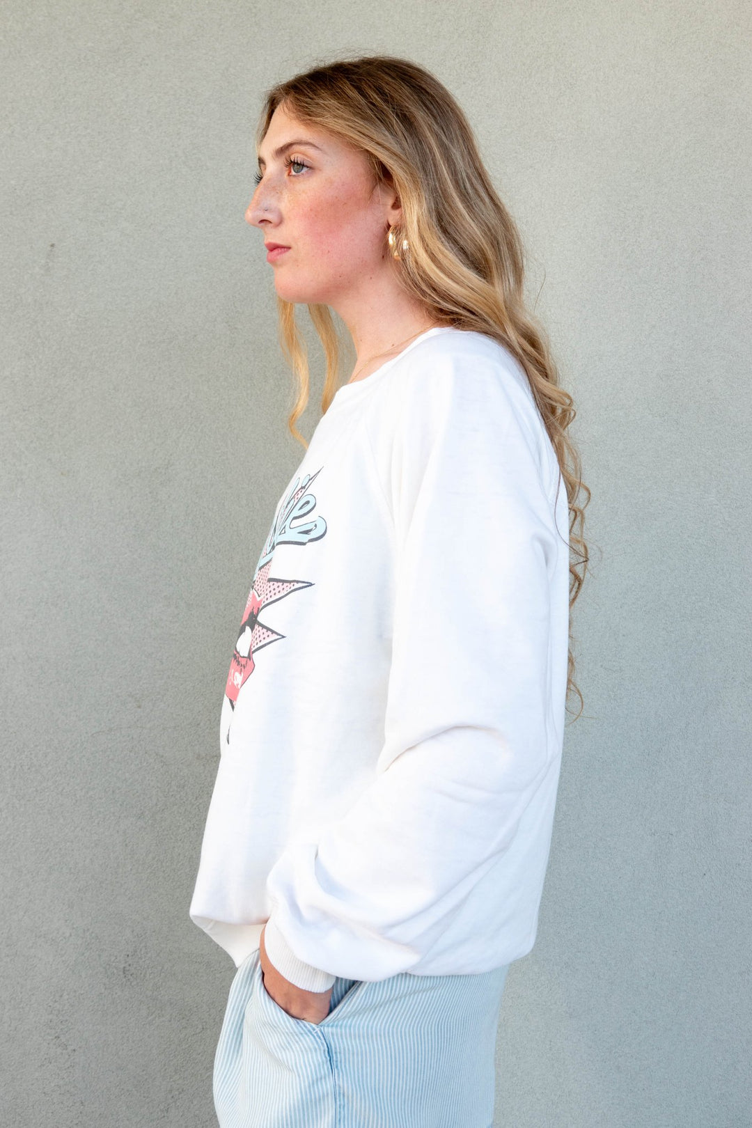 Blondie Lips Sweatshirt - Pearl - Jaffi's