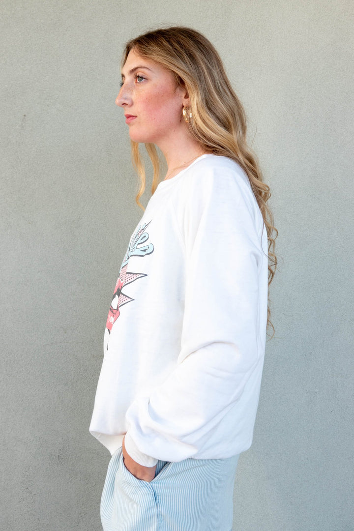 Blondie Lips Sweatshirt - Pearl - Jaffi's