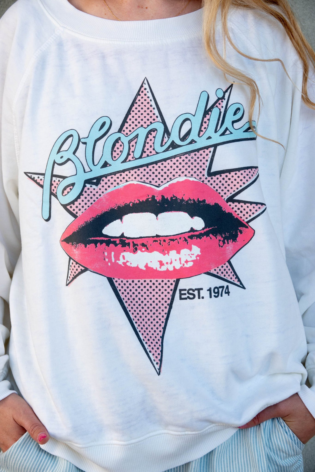 Blondie Lips Sweatshirt - Pearl - Jaffi's