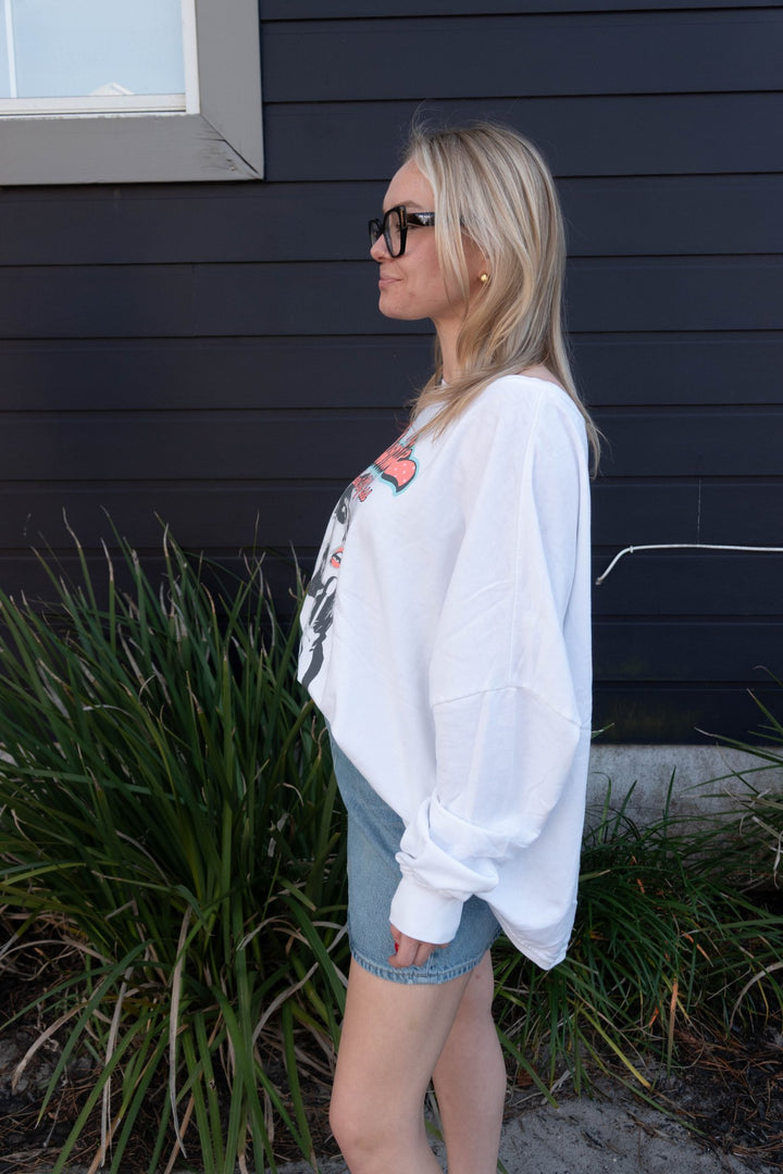 Blondie Oversized Sweatshirt - White - Jaffi's