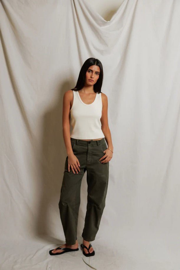 Blondie Rib Tank - Bright Ivory - Jaffi's