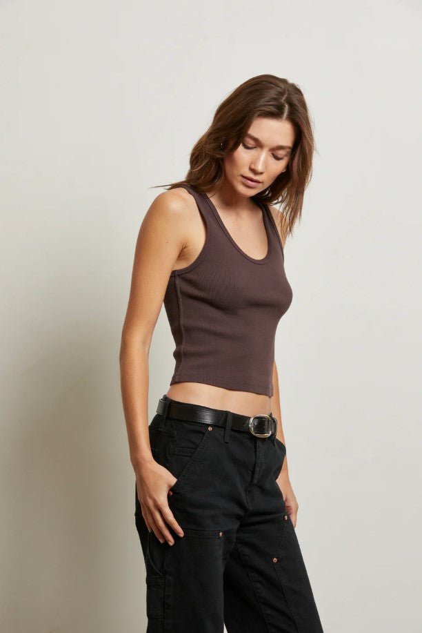 Blondie Rib Tank - Cocoa Powder - Jaffi's