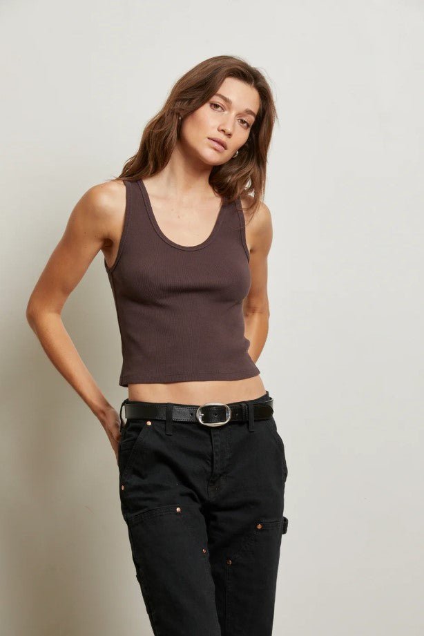 Blondie Rib Tank - Cocoa Powder - Jaffi's