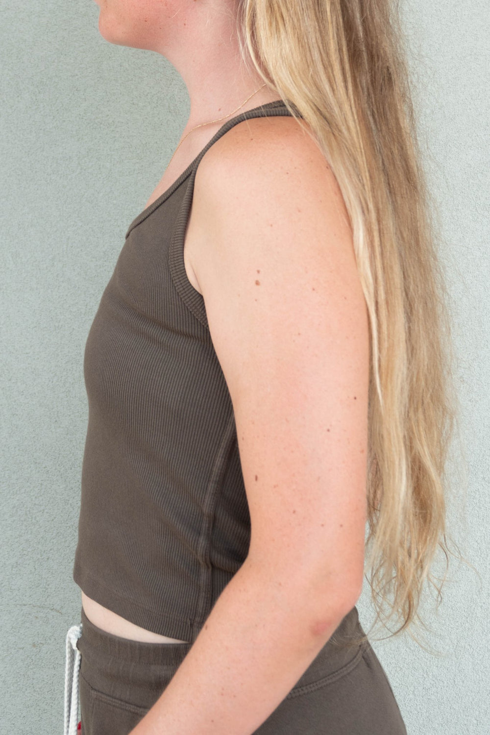 Blondie Rib Tank - Dark Olive - Jaffi's