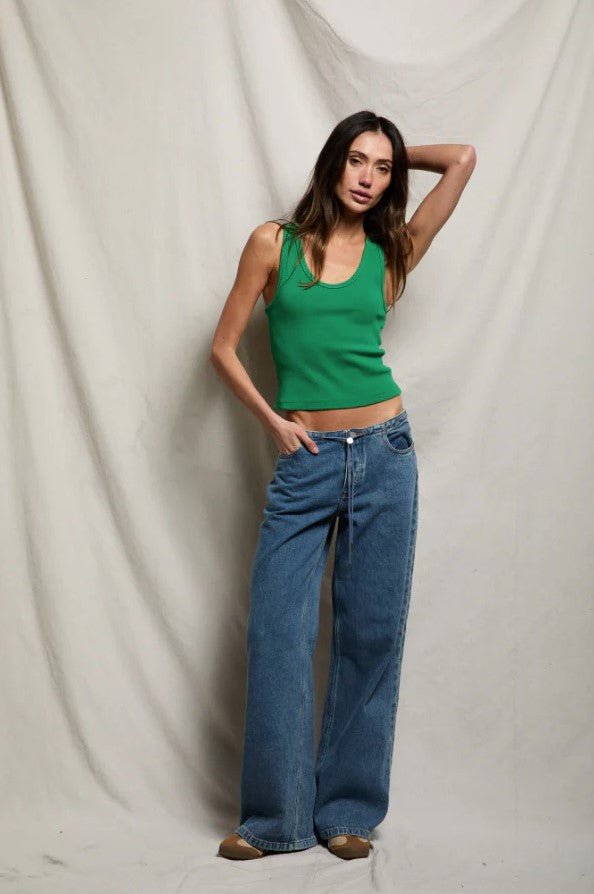 Blondie Rib Tank - Grass - Jaffi's