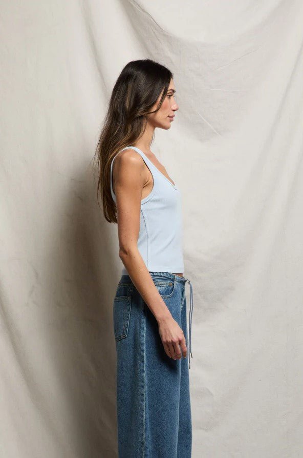 Blondie Rib Tank - Powder Blue - Jaffi's