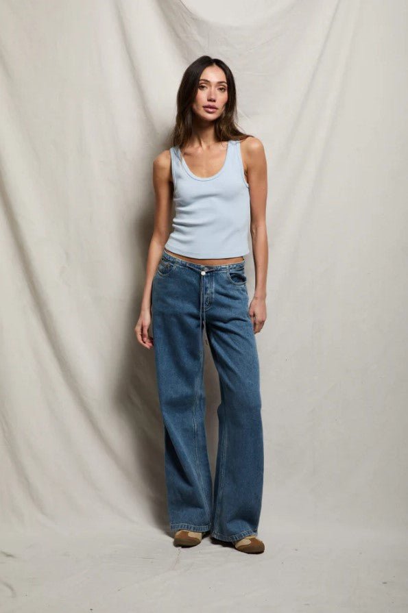 Blondie Rib Tank - Powder Blue - Jaffi's