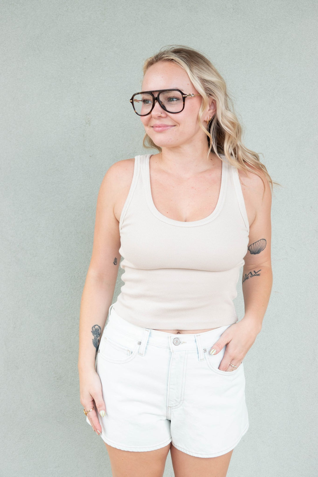Blondie Rib Tank - Sugar - Jaffi's