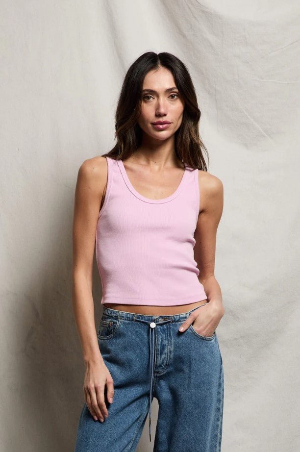 Blondie Rib Tank - Sugar Pink - Jaffi's