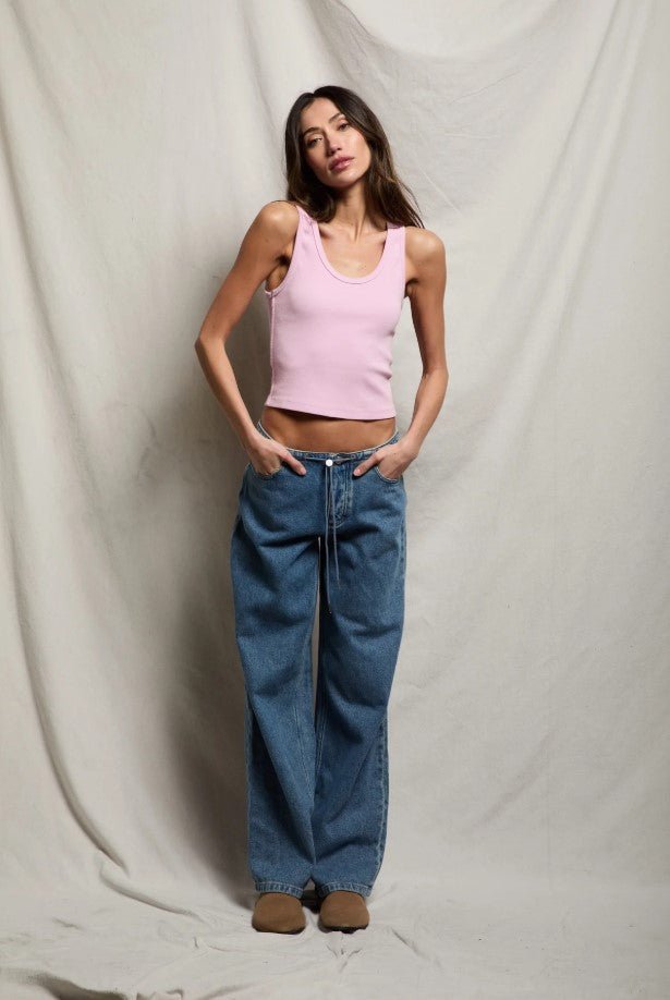 Blondie Rib Tank - Sugar Pink - Jaffi's