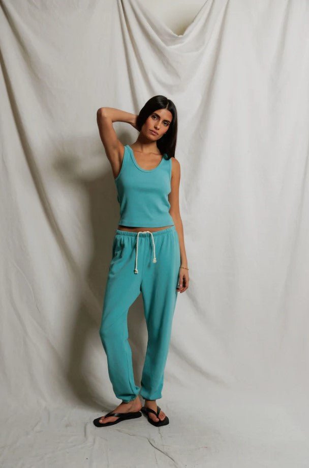 Blondie Rib Tank - Teal Blue - Jaffi's