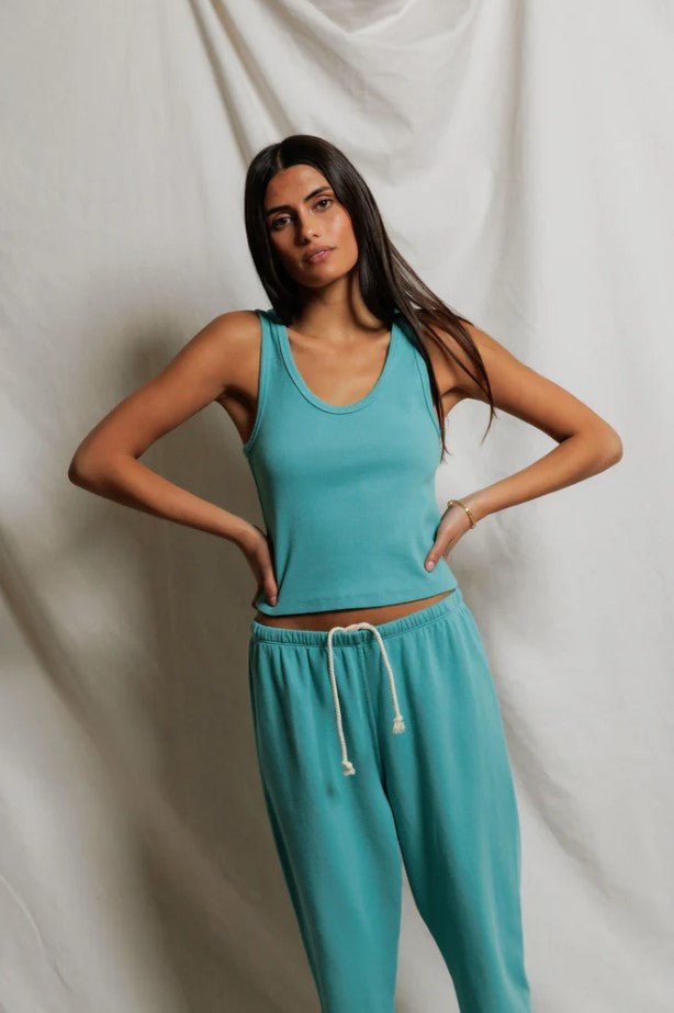 Blondie Rib Tank - Teal Blue - Jaffi's
