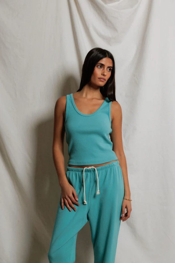 Blondie Rib Tank - Teal Blue - Jaffi's