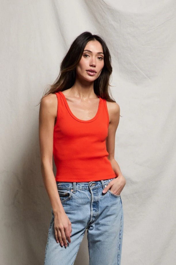 Blondie Rib Tank - Tomato - Jaffi's