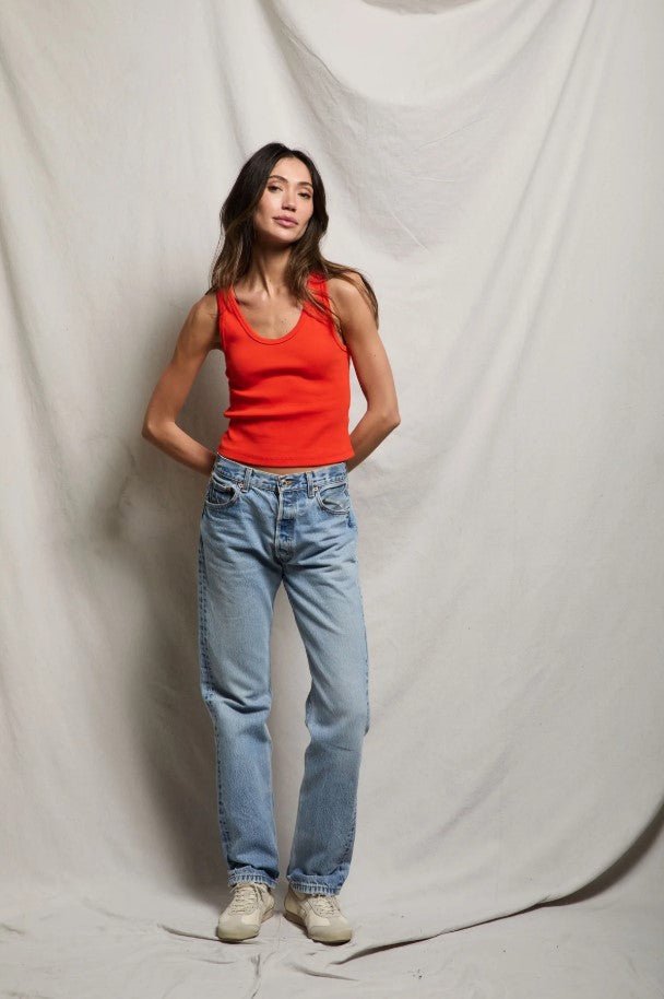 Blondie Rib Tank - Tomato - Jaffi's