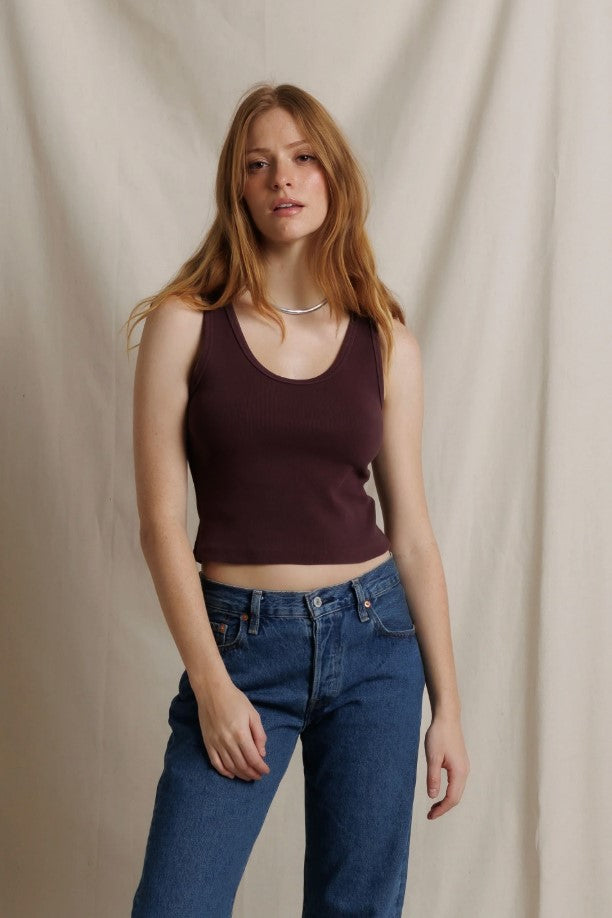 Blondie Rib Tank - Cherry Lacquer