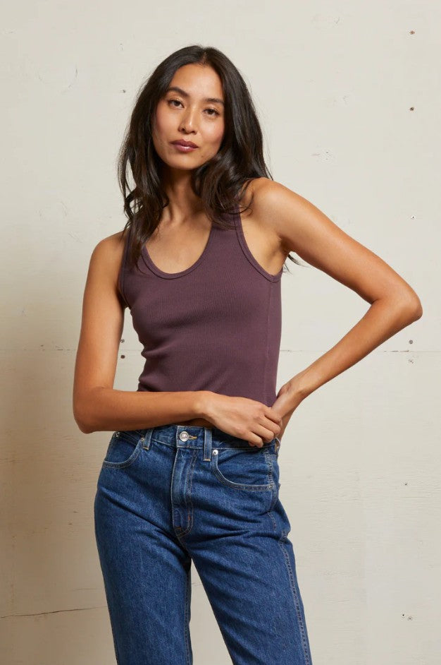 Blondie Rib Tank - Plum