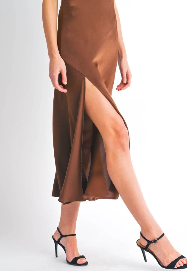Brooke Midi Dress - Brown